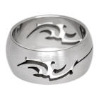 Edelstahl Ring 8.7mm  mit einem ausgefrästem Tribal Motiv