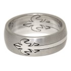 Stainless steel ring with milled motif 21