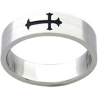 Ring aus Chirurgenstahl - Kreuz Motiv