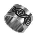 Stahlring mit Maori Motiv 096