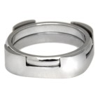 Steel ring, 2 parts, matt and polished