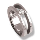 Edelstahlring gl&auml;nzend Kristall 501